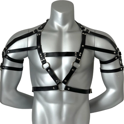 Fashion Men Leather Chest Harness Lingerie Adjustable Leather Body Bondage Strap Punk Club Costume Clothing Accessories