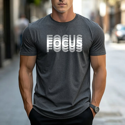 Gradient letter printed T-shirt, fashionable round neck short sleeved top, urban casual men's daily commuting short sleeved shir