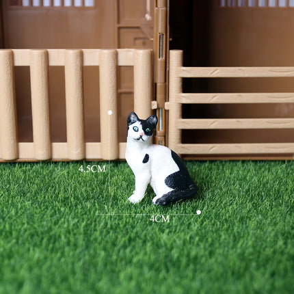 Realistic Plastic Cat Kitty Different Poses Figure Mini Cats Pet Model Figurines Cake Topper Kitten Toy Christmas Birthday Gift