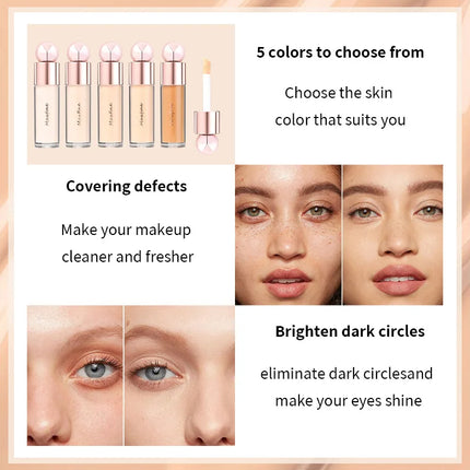 Cream Concealer Full Coverage Foundation Cream For Dark Skin Oil-Control Korean Moisturizing Foundation Lasting Base Makeup