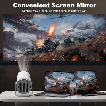 4K Portable 720P Projector 260ANSI Lumens 180° Rotate Home Theater Perfect Christmas Gift Wifi6 BT5.4 Outdoor Portable Projector