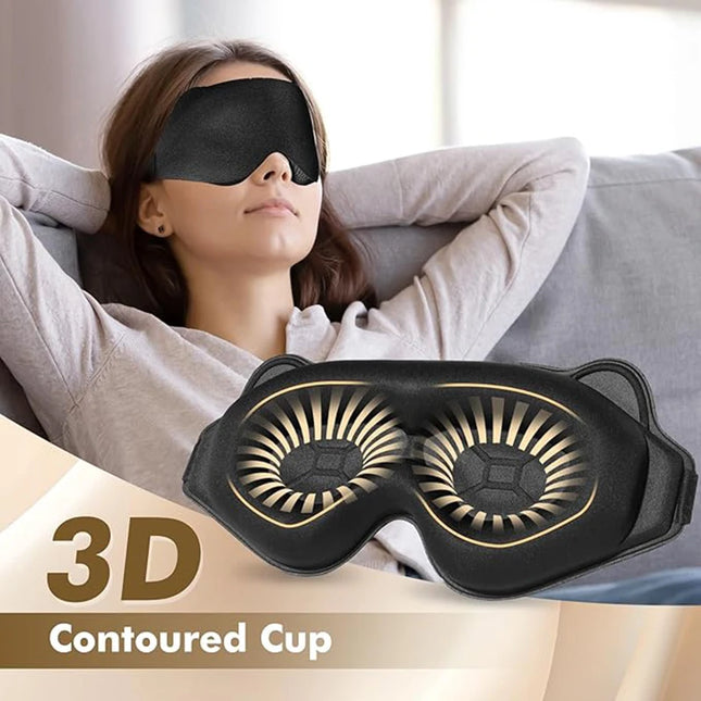Weighted Sleep Eye Mask for Side Sleeper Men Women 3D Contoured Sleeping Mask No Eye Pressure 100% Blockout Soft Comfortable Eye