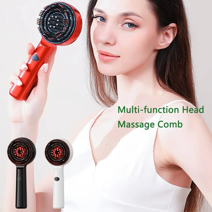 Electric massage comb household red bald skin liquid guide comb micro-current head massager hair brushesbrosse a cheveux
