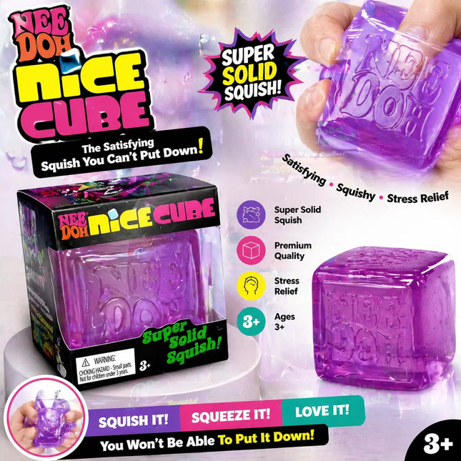 Needoh Nice Cube Sensory Stress Reliever Fidget Tool for Anxiety & Focus Desk Sensory Cube for Adults & Anti-Anxiety Squeeze Kids
