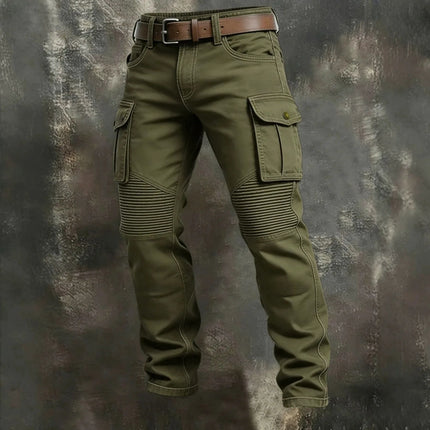 2026 New Large Pocket Loose Overalls Men's Outdoor Sports Jogging Tactical Pants Elastic Waist Pure Cotton Casual Work Pants