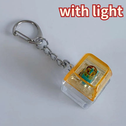 4/9 Keys Mechanical Keyboard Axis Tester LED Keyboard Key Toy Stress Relief DIY Button Keycap Fidget Keychain Toys Gift