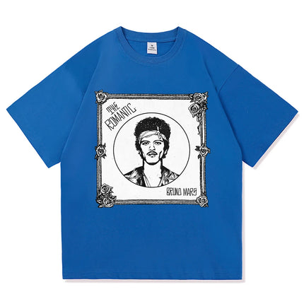 The Romantic Album T Shirt Bruno Mars The Romantic Tour 2026 Men/women Clothing Vintage Harajuku High Quality Cotton Tshirts