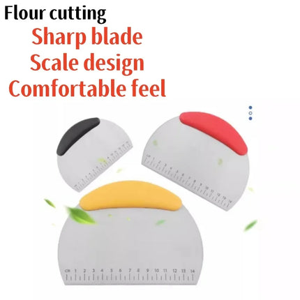 Stainless Steel Pastry Cutter Dough Scraper Pizza Chopper with Ergonomic Handle Kitchen Baking Tools for Flour Scale Dough