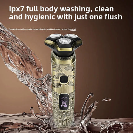 Men's Electric Shaver Professional Shaver with 3-Blade Cutting System Reciprocating Waterproof Shaver USB Charging Beard Trimmer