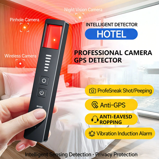 Hidden Camera Detector Anti-Spy Car GPS Tracker Listening Device Bug RF Wireless All Signal Scanner Gadget for Security Protect