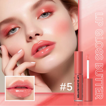 8ml Butter Non-stick Cup Gloss Lip Gloss Moisturizing Mirror Lip Gloss Lasting Color Lip glaze Dye Lip Liquid Makeup For Women