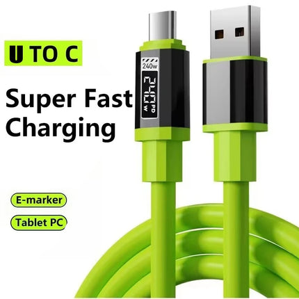 240W 10A Cables Super Fast Charging Type C To Type C Silicone Cable For Samsung iPhone 17Pro Xiaomi 17 Quick Charging Cable New