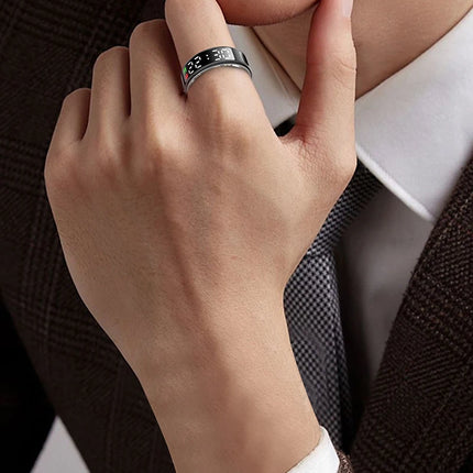 Smart Ring For Men Women Multifunctional Health Tracker Heart Rate Blood Oxygen Monitor Sport 5ATM Waterproof Ring Sleep Fitness