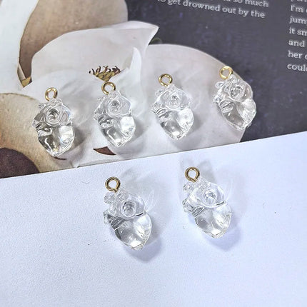 10pcs Simulation Wine Red Cardiac Organ Resin Charms Hallowmas Pendant For Jewelry Make DIY Cute Earring Necklace Bracelet Charm