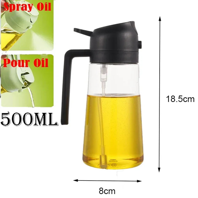 2 in 1 Pour Spray Sprayer Household Kitchen Oils Spray Cooking Olive Oil Dispenser Oil Baking Vinegar Soy Sauce Spray Container