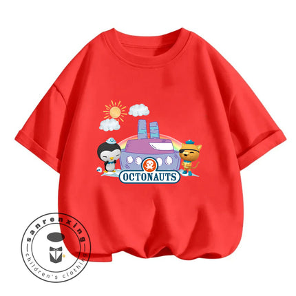 Octonauts 2026 Crew Neck T-Shirt 3-14Y Boys Girls Summer Cute Kawaii Cartoon Street Hot Fashion Outdoor Casual Stylish