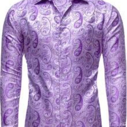 Men's Brand New Silk Top with Regular Slim Fit, Ordinary Lapel, 3D Printed with Artistic Patterns, Fashionable and Comfortable,