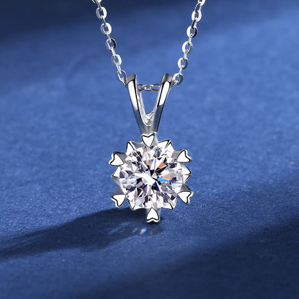 Sterling Silver 925 Moissanite Pendant Necklace For Women Trendy Design D Color VVS Pass Diamond Test Jewelry Gift GRA