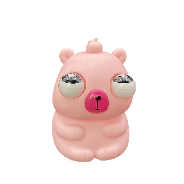 Pop Eye Squeeze Capybara Animal Sensory Toys Fun Novelty Fidget Stress Relief Anxiety Eyeball Bouncing Toy Gifts for Kids Adults