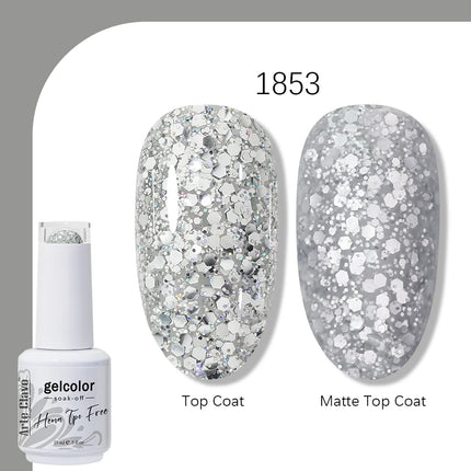 Arte Clavo Solid Color Gel Nail Polish 15ml Soak Off UV LED Gel Semi-Permanent Glitter Polish For Manicure Nail Art Salon Gel