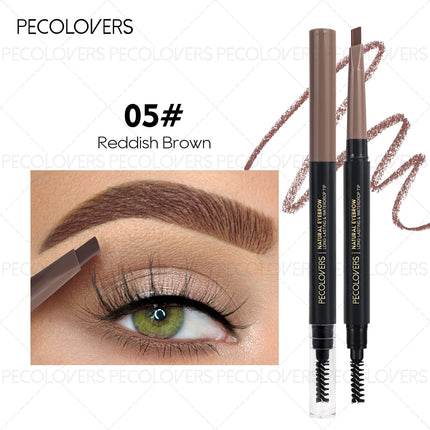 Smooth No Blooming Brown Eyebrow Pencil Double Headed Triangle Natural Long Lasting Eyebrow Pencil Makeup Cosmetics