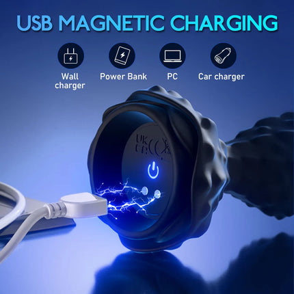 Remote Control Anal Bead Vibrator 7 Vibration Modes Prostate Massager Vibrating Butt Plug Adult Sex Toys for Men Women