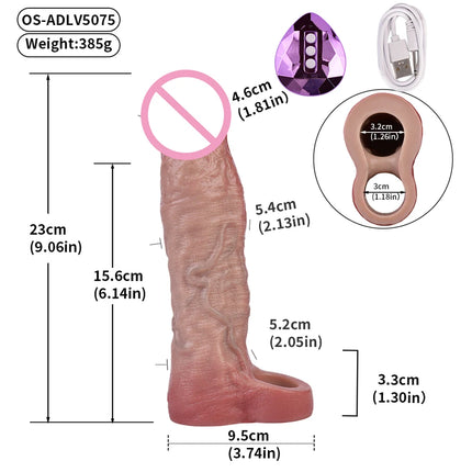 ORALSX Soft Vibrate Penis Sleeve Male Cock Cover Dick Enlarger Dildo Sheath Adult Sex Toys For Men Vaginal Anal Massger Condom