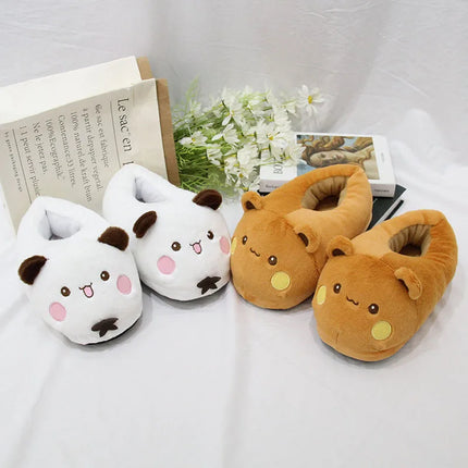 New Panda Bubu And Yier Plush Slippers Cartoon Panda Indoor Couple'S Warm Cotton Slippers Autumn And Winter Gift