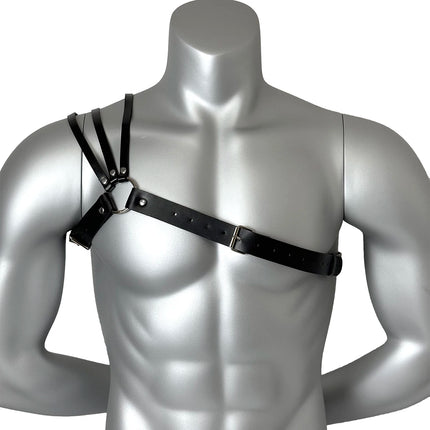 Fashion Men Leather Chest Harness Lingerie Adjustable Leather Body Bondage Strap Punk Club Costume Clothing Accessories