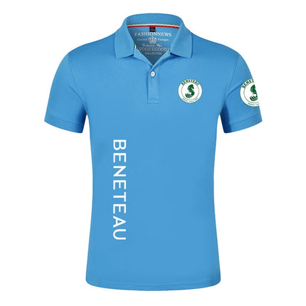 2024 New 100% Cotton Men Beneteau Sailboat Sailing Yacht Summer Short Sleeve Polo Shirt Summer Streetwear Casual Fashion Tops
