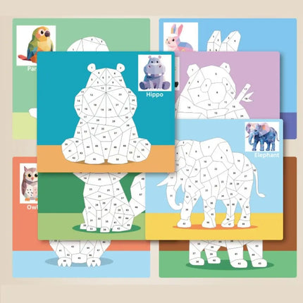 Paper 3D Geometric Sticker Books Handmade Montessori DIY Paste Material Kit Cute Educational Animals Sticker Book Toddlers