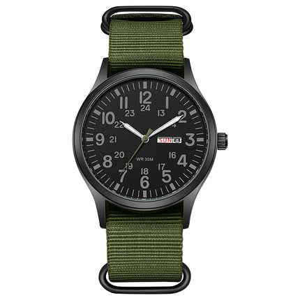 2024 TPW Field Watch Easy Reading Fabric Strap 24-Hour Display Quartz Movement