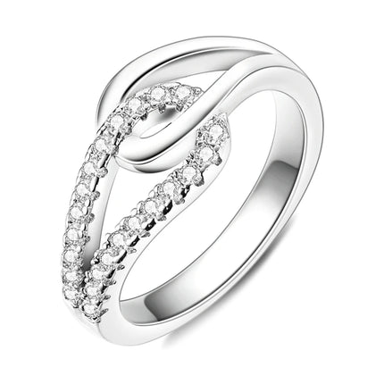 Shine Zircon Ring 925 Silver Original Stone Multi Layer Simple Infinitely Wide Rings For Women FineJewelry Wedding Party Gift