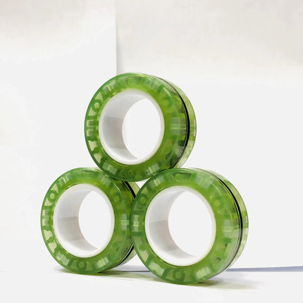 3pcs Fidget Toy Set Finger Magnetic Rings Colorful Adult Magnets Spinner Rings for Relieve Stress Anxiety Relief Therapy