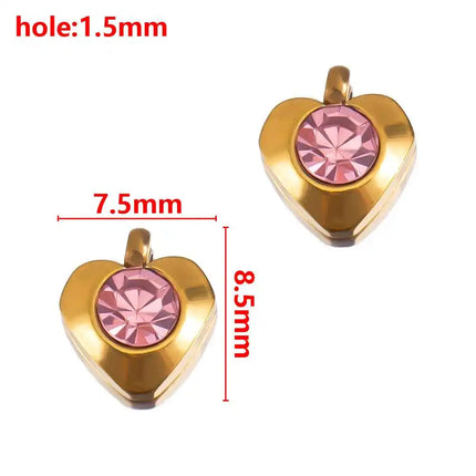 2pcs Gentle Pink Enamel Stainless Steel Charms Rose Flower Starfish Butterfly Necklace Pendant Women DIY Earring Jewelry Making