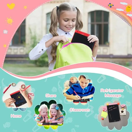 Lcd Writing Board, Liquid Crystal Drawing Board Suitable for Children - Colorful Cartoon Doodle Board, Erasable and Reusable, Portable