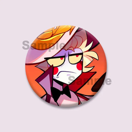Lucifer Alastor Duckies Soft Button Pins DIY Round Snap-in Brooches Backpack Shirt Accessories  Customize Cartoon Cosplay Badge