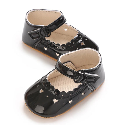 Solid Color Baby Girl Mary Jane Shoes With Soft Rubber Sole Anti Slip Spring And Autumn Princess Shoes Suitable For 0-18M Babies