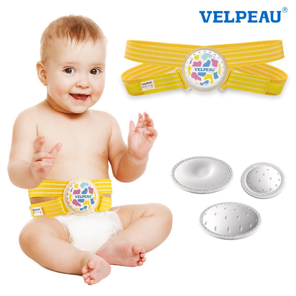 VELPEAU Baby Umbilical Hernia Belt, Newborn Belly Button Navel Band with 3 Compression Pads, Abdominal Binder Support for Infant