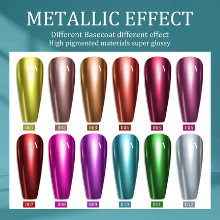 7.5ml Metallic Mirror Effect Nail Polish No UV/LED Light Required Quick-Drying Suitable For Nail Art Decoration  DIY Nail Design