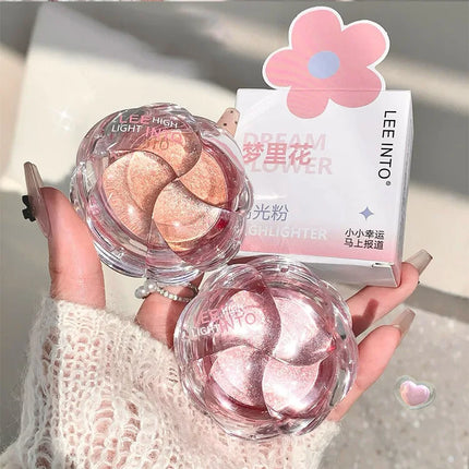 LEE INTO Dream Flower Highlight Powder Brightens and Contours Pearlescent Glitter No Flying Powder