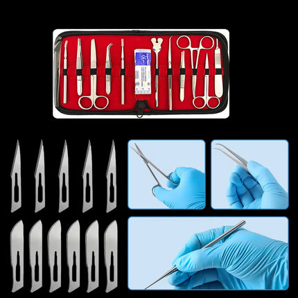 22 Piece Stainless Steel Dissection Kit for Medical Suture Practice Surgical Training Students and Professionals