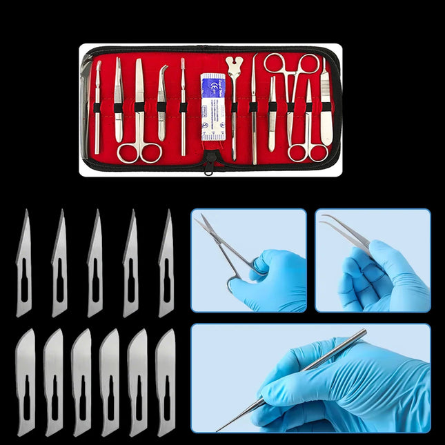 22 Piece Stainless Steel Dissection Kit for Medical Suture Practice Surgical Training Students and Professionals