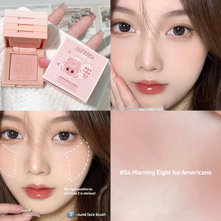 4-in-1 Embossed Matte Blush Makeup Palette Nude Eyeshadow Cheek Blusher Contouring Four-layer All-in-one Box Brightening Makeup