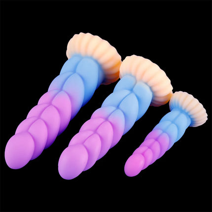 Silicone Soft Anal Toys Transparent Luminous Butt Plug 3 Size Adult Toys Tapon Anal Plug Braided Dilatador Anal Dildo Buttplug
