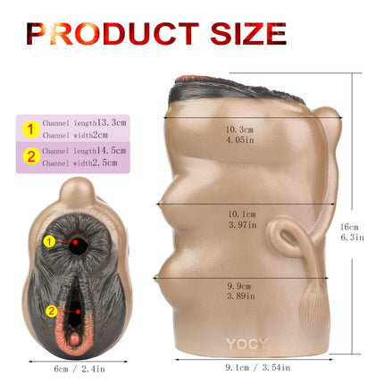 YOCY Men's Silicone Animal Masturbator Fantasy Stroker Anal Vaginal Penis Toy Monster Pussy Male Masturbator Fetish Sex Toy 18+