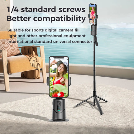 Auto Tracking Phone Holder 360° Rotation Follow-up Gimbal Stabilizer No App Built-In Fill Light for  Live Video Recording