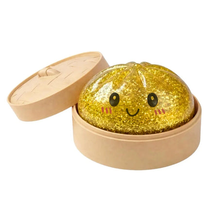 NEW Realistic Giant Dumpling Squeeze Toy with Bamboo Steamer Soft TPR Dough Ball Decompression Fidget Toy Creative Funny Gift