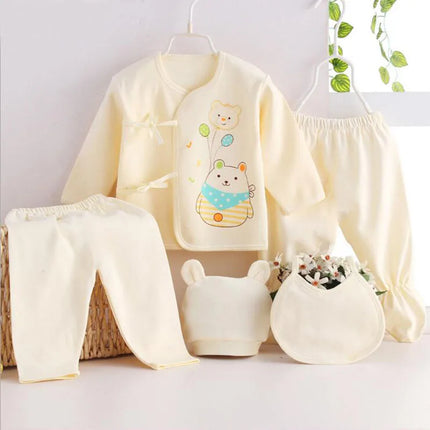 Newborn Baby Sets (5pcs/set) Soft Clothing Cotton Fashion Boys Girls Suits