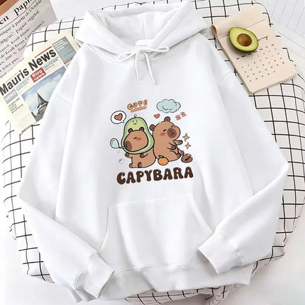 Funny Cartoon Capybara Print Hoodie Women/Men Kawaii Tops Sweatshirt for Girls Unisex Fashion Harajuku Graphic Hooded Pullovers